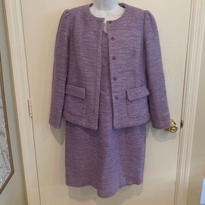 Talbots Purple Tweed Dress Suit